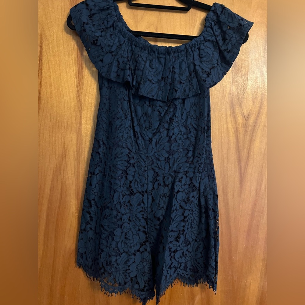 Altar’d state navy lace romper